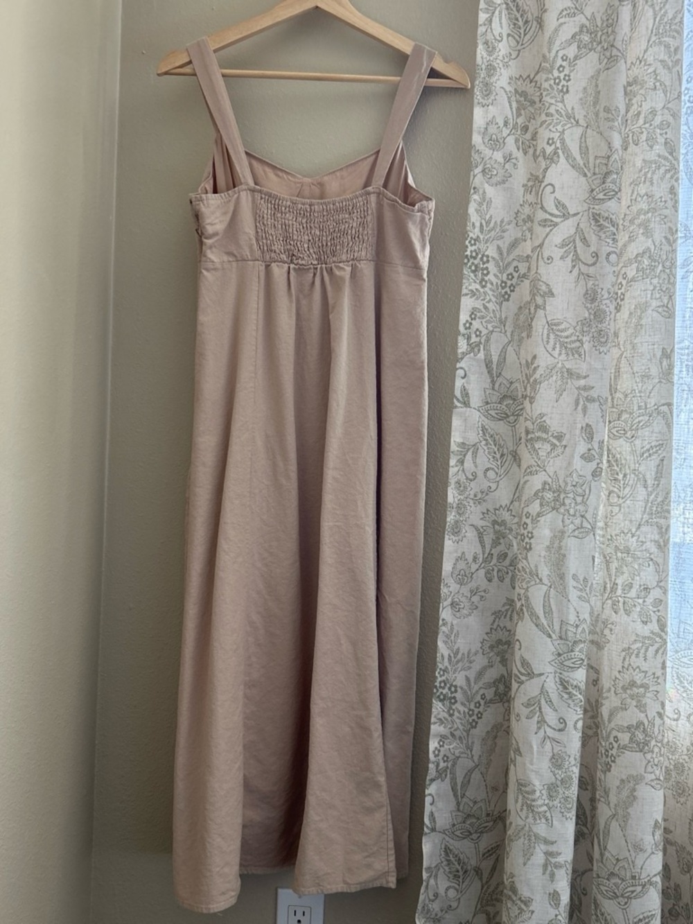Altar'd State Taupe Fit and Flare Midi Dress with Thigh Slit - Picture 2 of 8